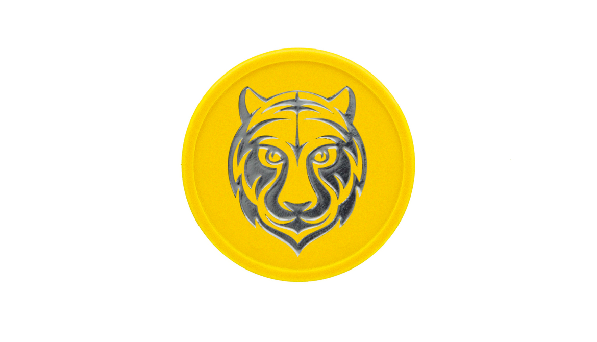 Plastic munten met foliedruk (formaten 25 mm t/m 70 mm) bedrukken met logo