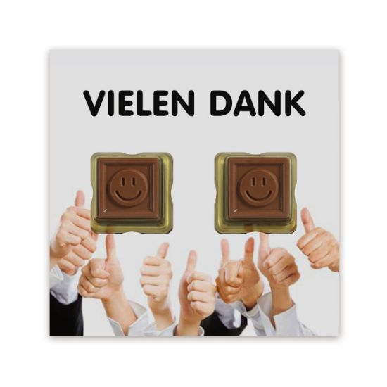 ChocoKaart met 2 ChocoBlokjes bedrukken met logo