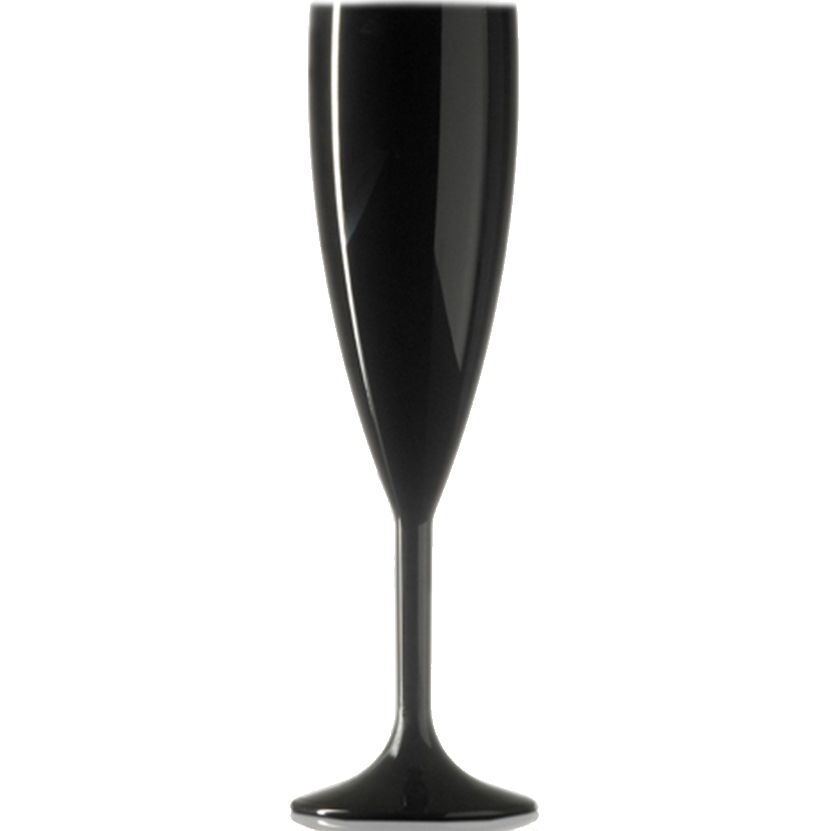 Champagneglas 19 cl zwart bedrukken met logo