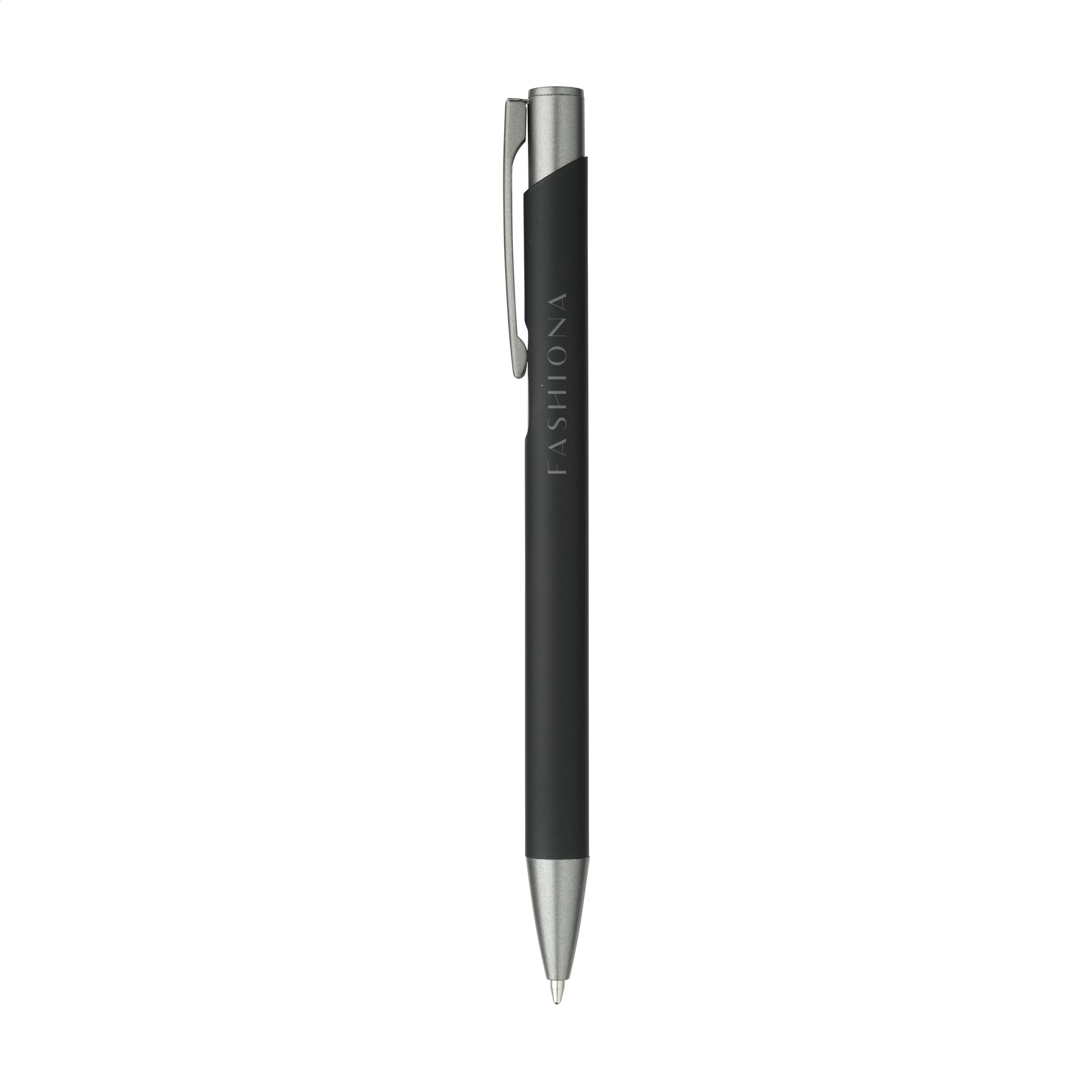Ebony Soft RCS Recycled Alu SoftTouch Pen bedrukken met logo