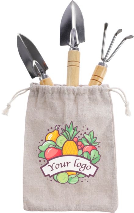Houten tuingereedschapset Jeanette bedrukken met logo