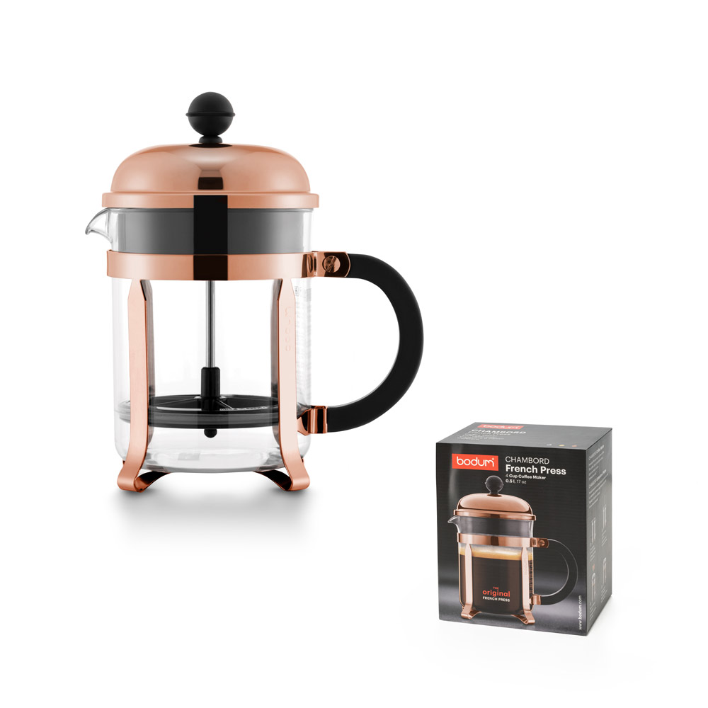 CHAMBORD COPPER 500. Koffiezetapparaat 500ml bedrukken met logo