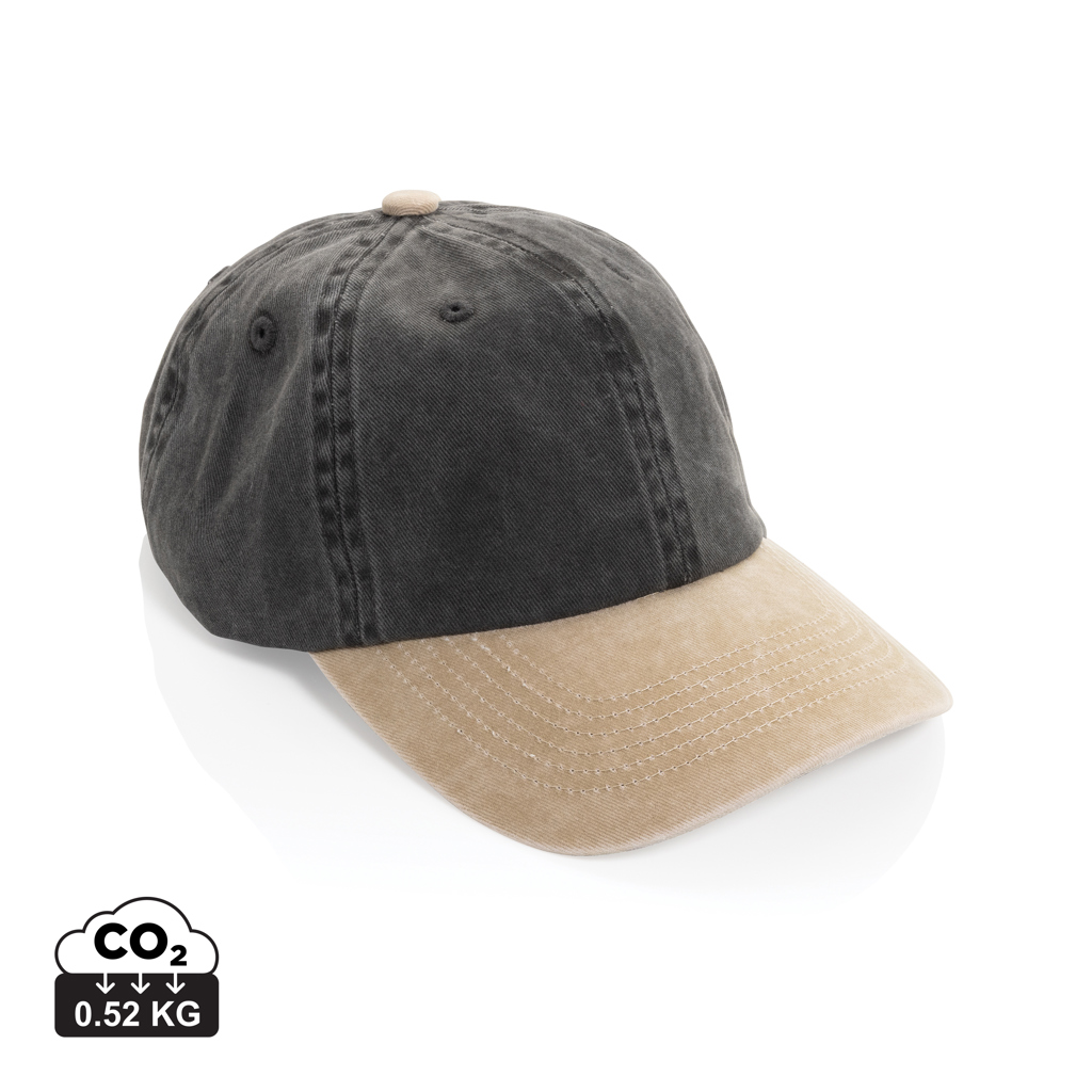BEAU AWARE™ Washed 6 panel 270gsm cotton twill two tone cap bedrukken met logo