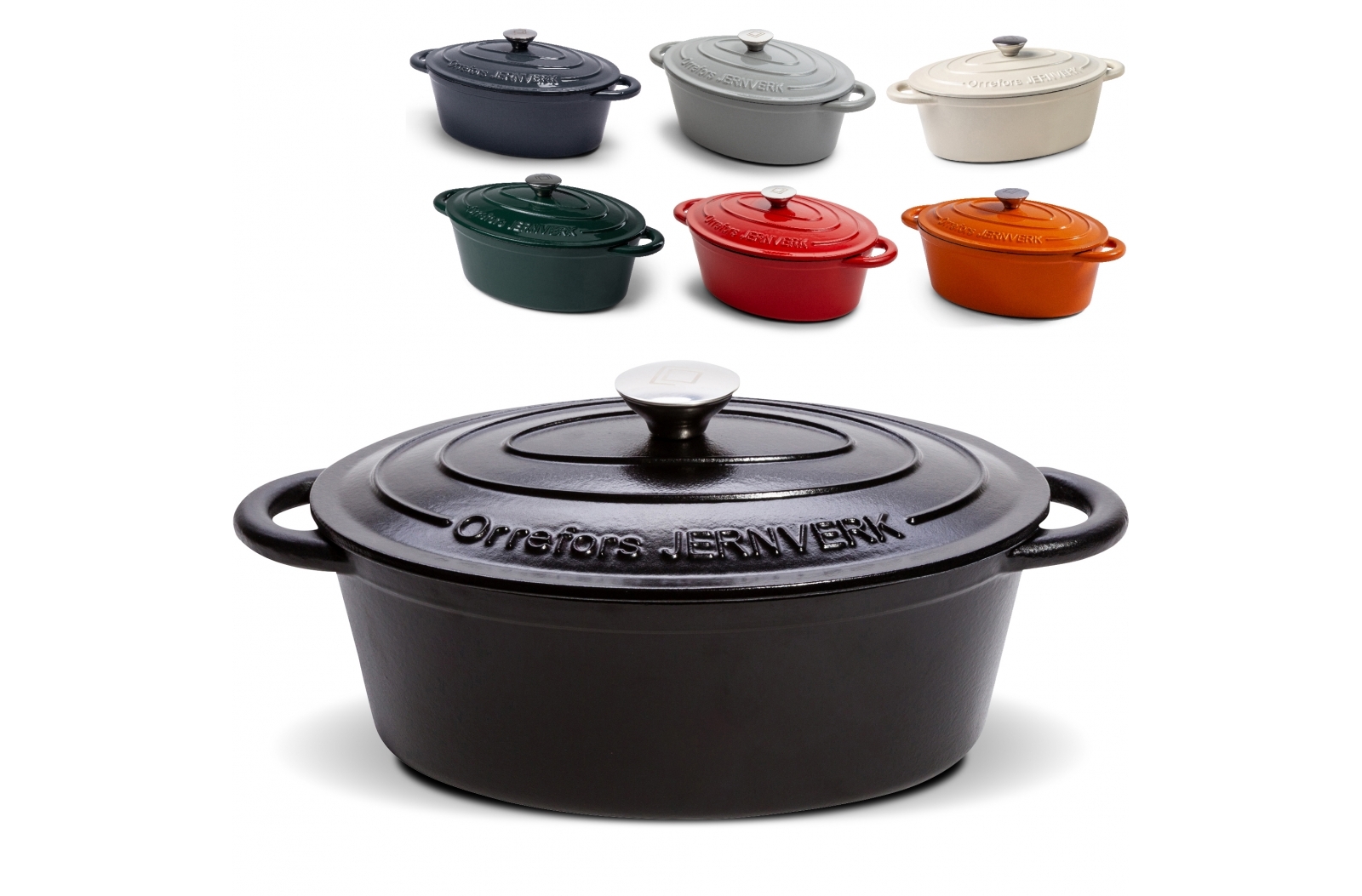 Orrefors Jernverk Ovale geëmailleerde braadpan 3.5L bedrukken met logo