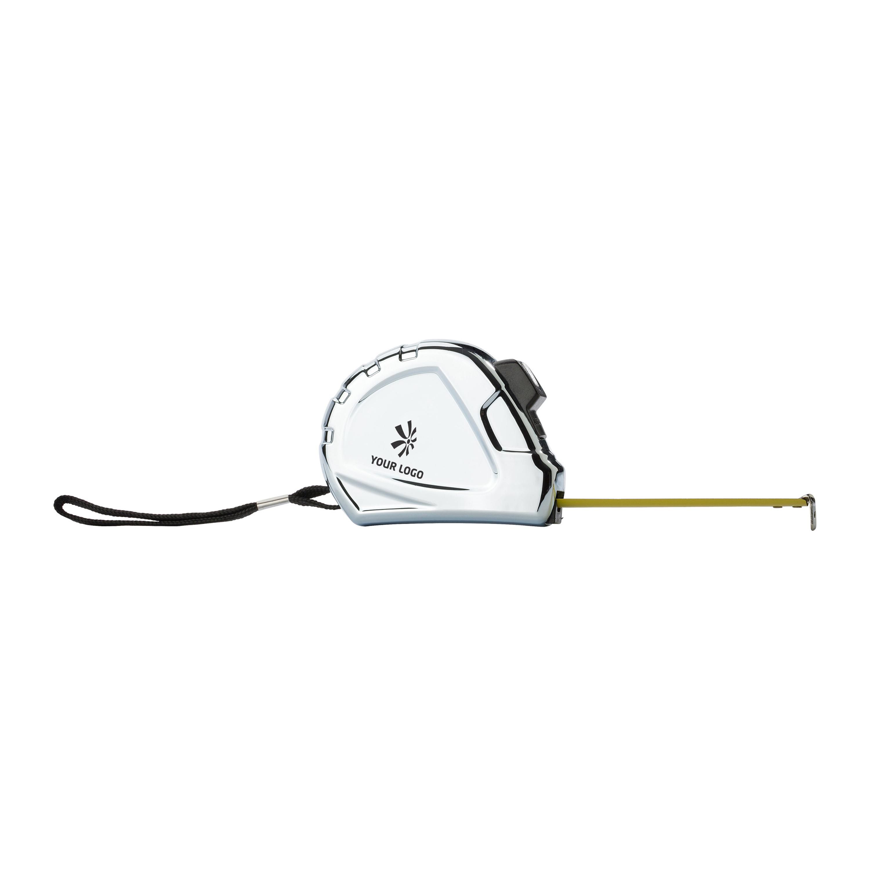 Rolbandmaat met riemclip en polskoord (3 m) bedrukken met logo
