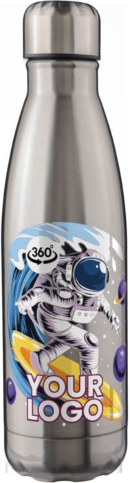 Gerecycled roestvrijstalen dubbelwandige fles 500 ml Clifford bedrukken met logo