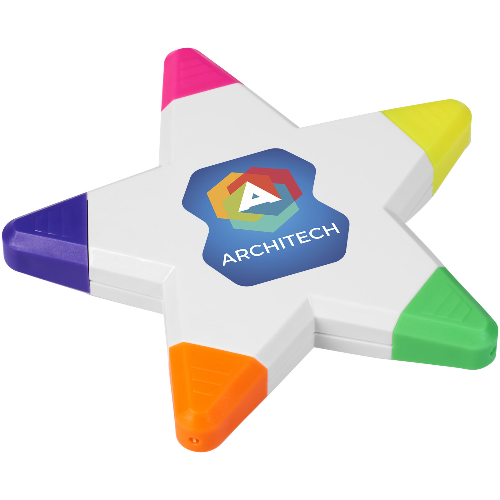 Solvig stervormige markeerstift bedrukken met logo