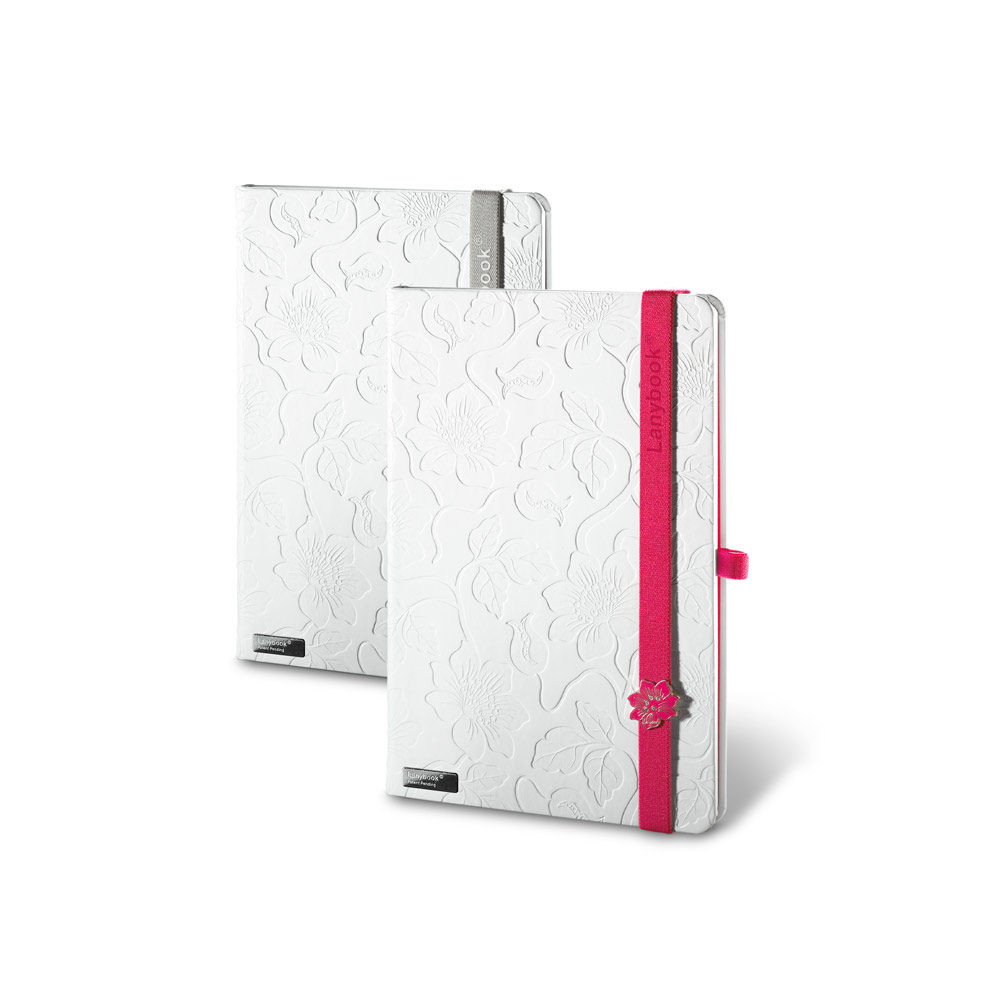 LANYBOOK INNOCENT PASSION WHITE. Notitieboekje bedrukken met logo