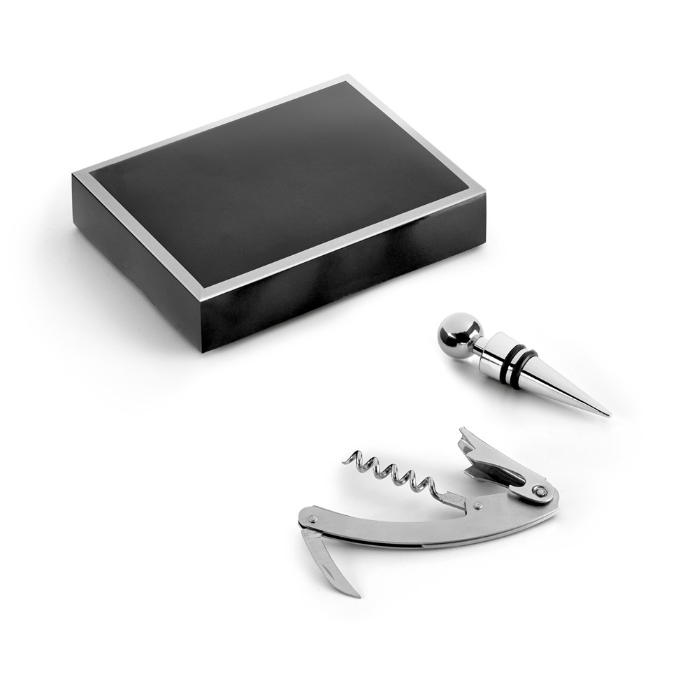 BARREL. Zinken wijnset bedrukken met logo