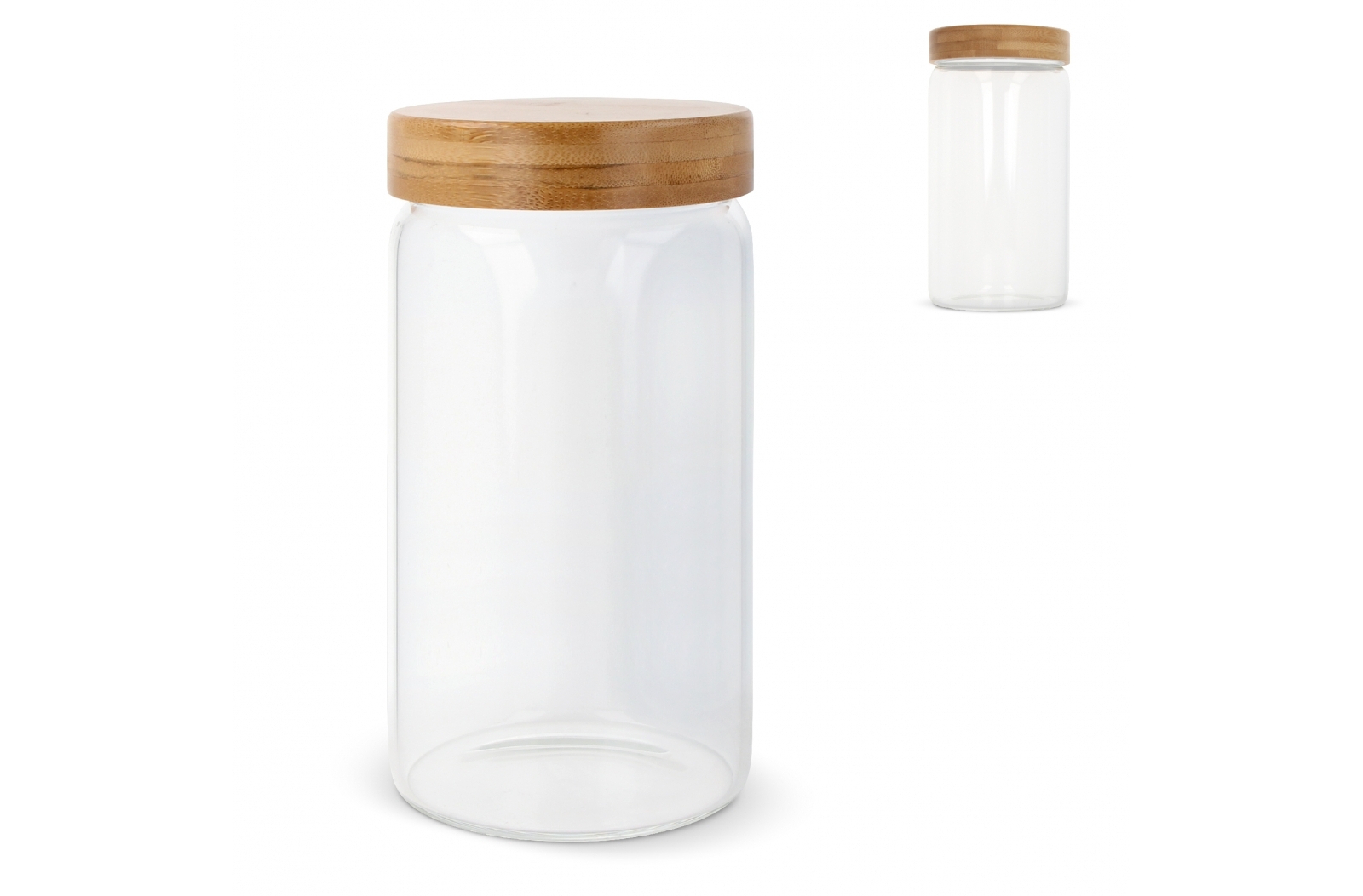 Ritz Canister glas & bamboe (1200 ml) bedrukken met logo