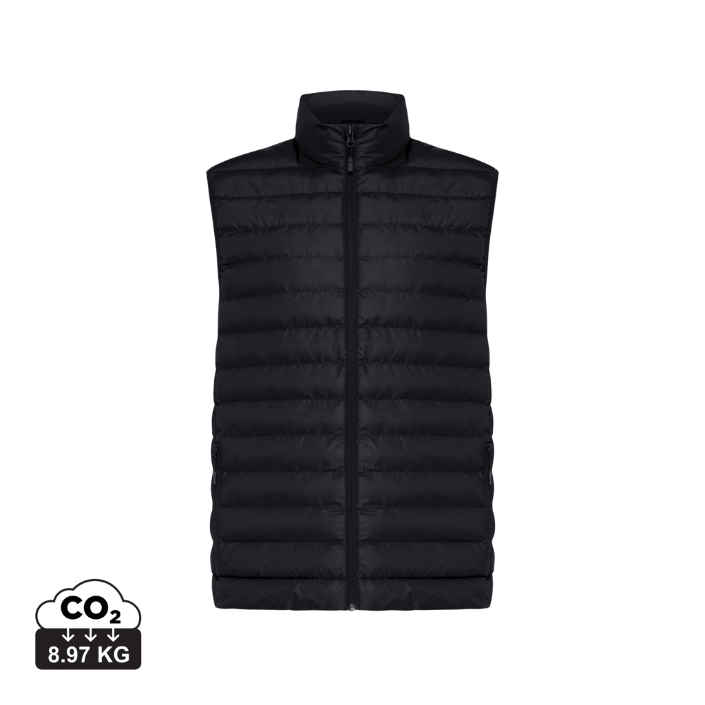 Iqoniq Meru heren gerecycled polyester bodywarmer bedrukken met logo