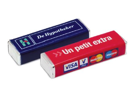 Vierkant pepermuntrolletje bedrukken met logo