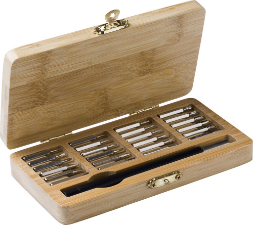 Dempsey Bamboe gereedschapset  bedrukken met logo