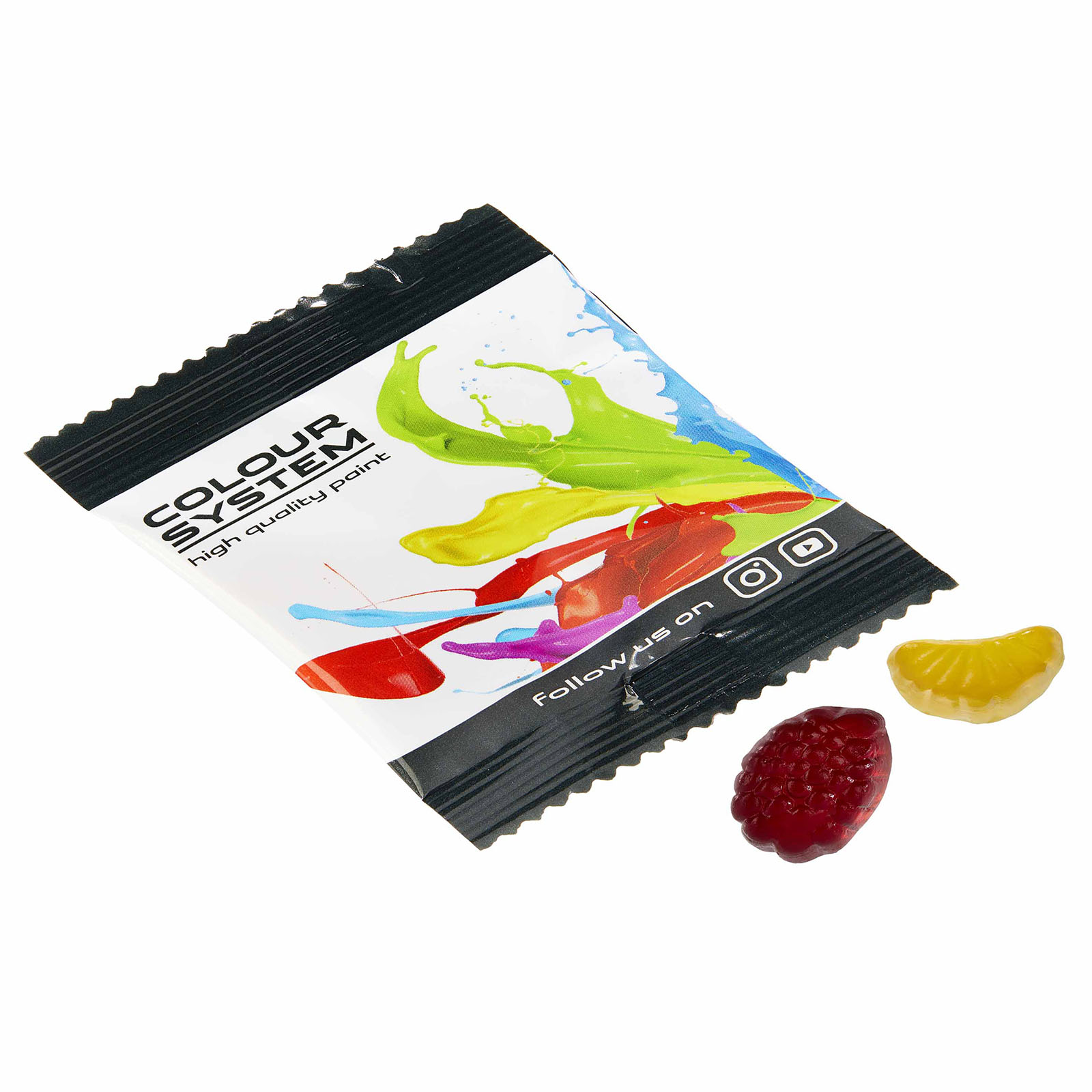 Vruchtengummies vegan exotisch fruit bedrukken met logo