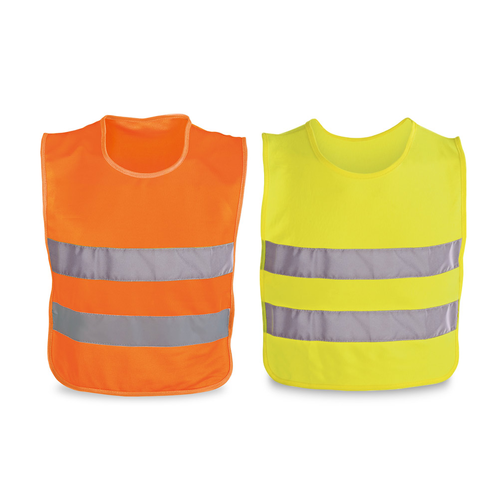 MIKE. 100% polyester reflecterende kindervesten bedrukken met logo