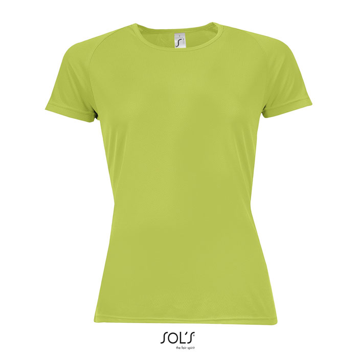 SPORTY Dames Sport T-shirt (140g/m²) bedrukken met logo