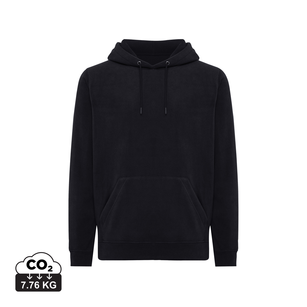 Iqoniq Trivor gerecycled polyester fleece hoodie bedrukken met logo