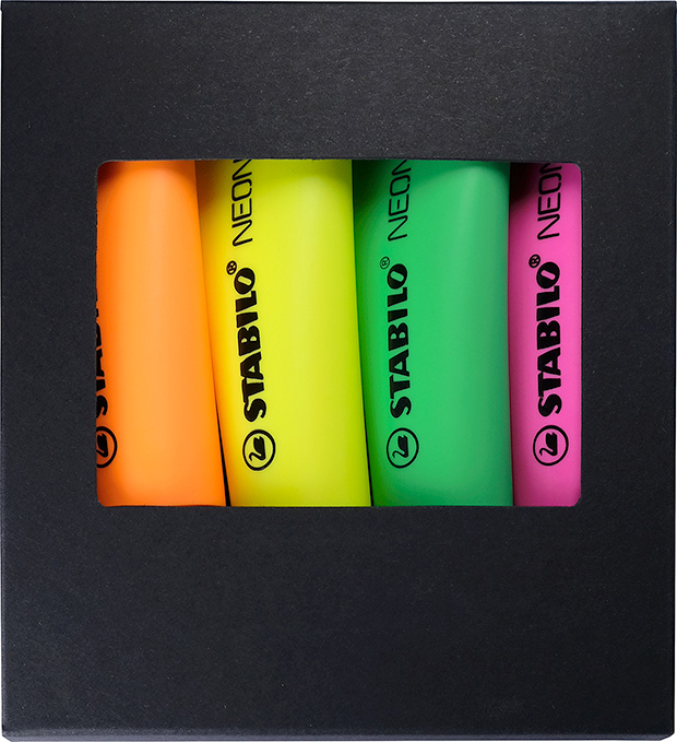 STABILO Neon set of 4 highlighter bedrukken met logo