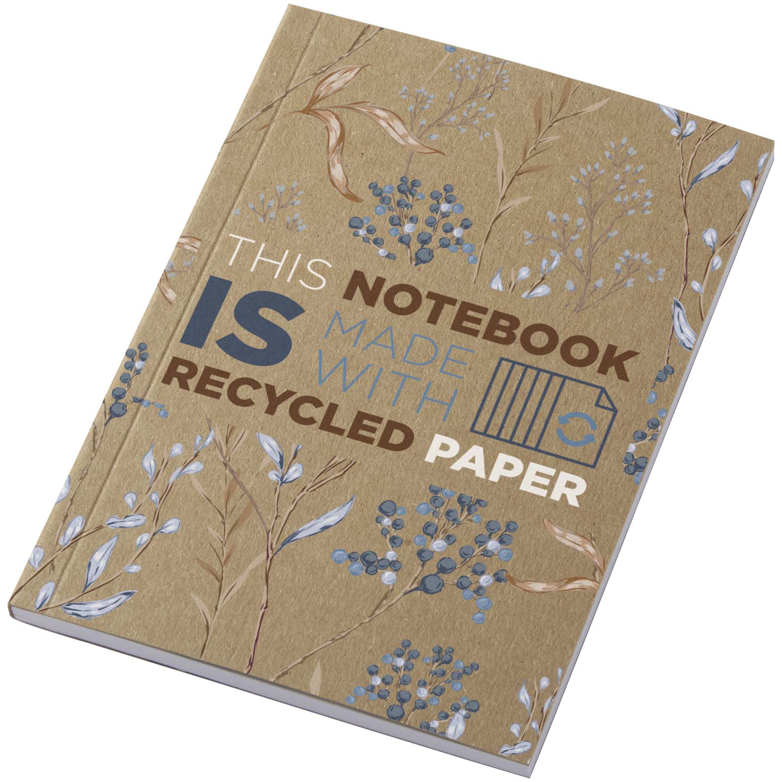 Novella Austen A6 gerecycled notitieboek met zachte cover, 50 vellen bedrukken met logo