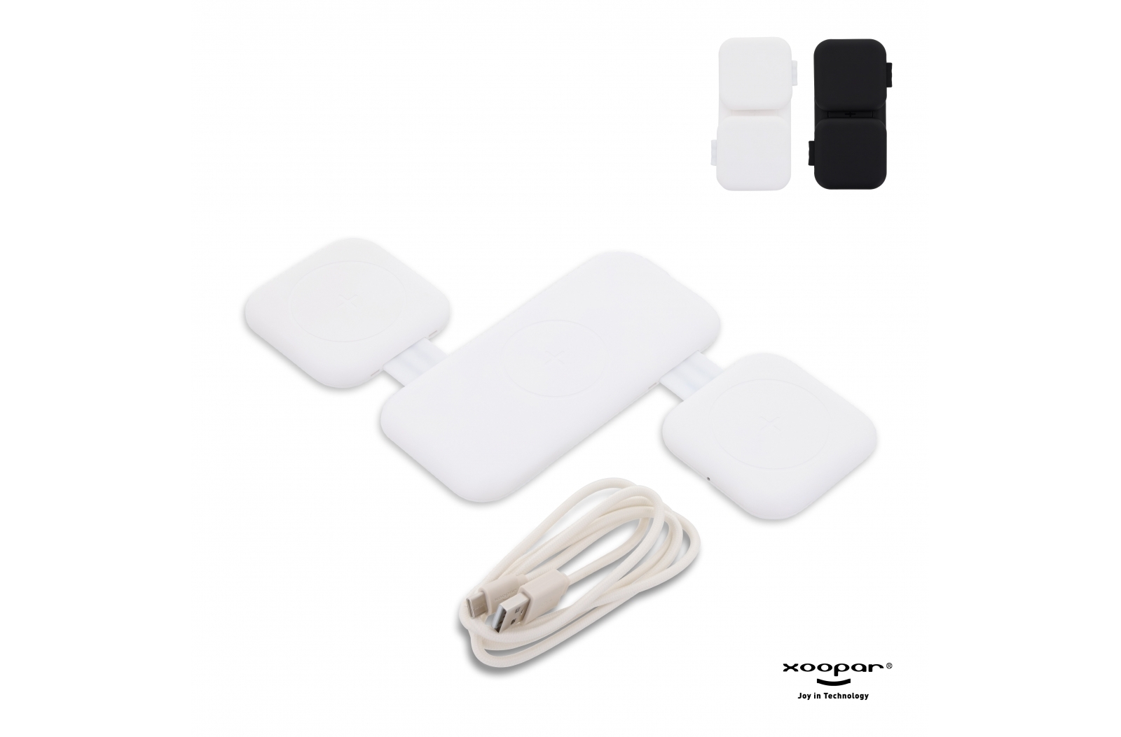 3188 | Xoopar Trafold 3 Wireless charger 15W bedrukken met logo