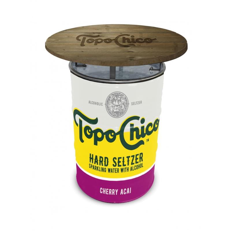 Barreltafel FullColour Wood (200 L) bedrukken met logo