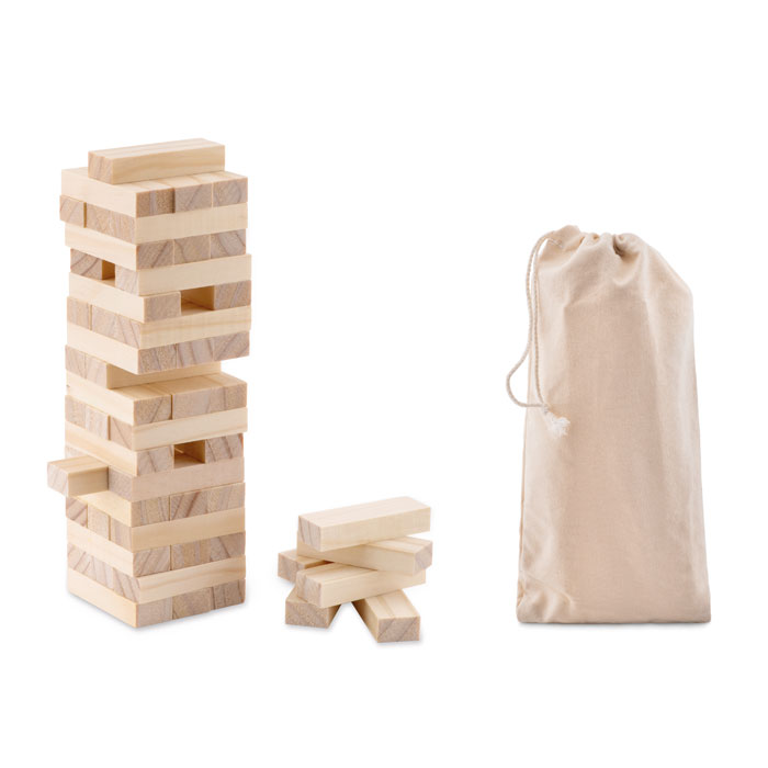 Houten toren spel bedrukken met logo
