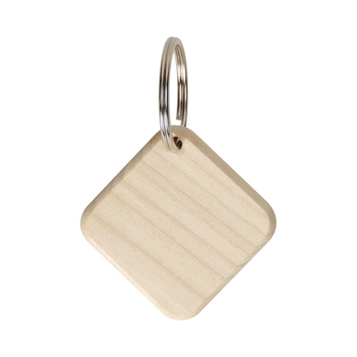 Squaredy Vierkanten houten sleutelhanger bedrukken met logo