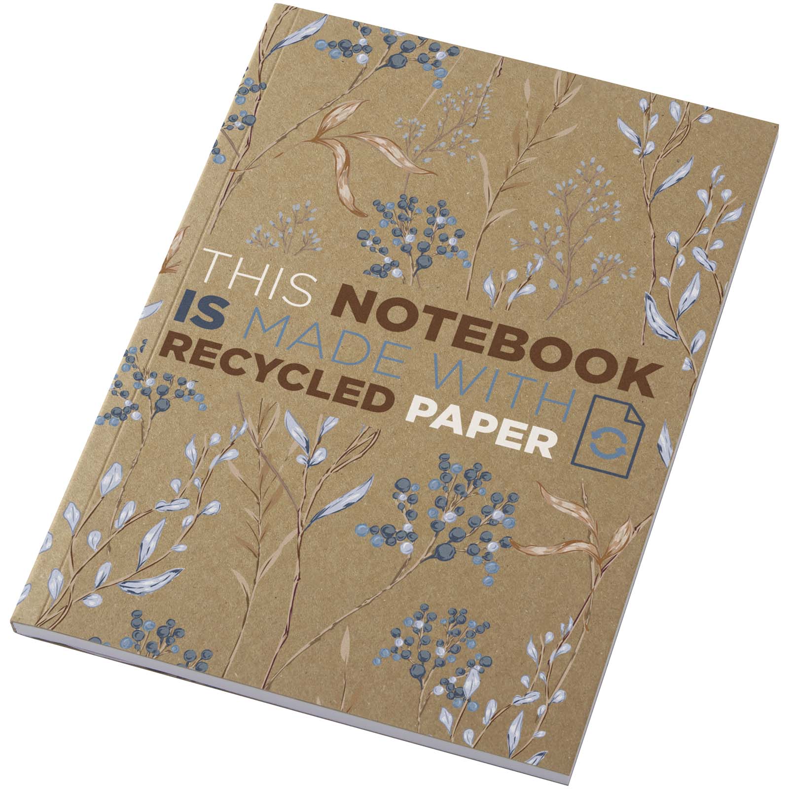 Novella Austen A5 gerecycled notitieboek met zachte cover, 50 vellen  bedrukken met logo