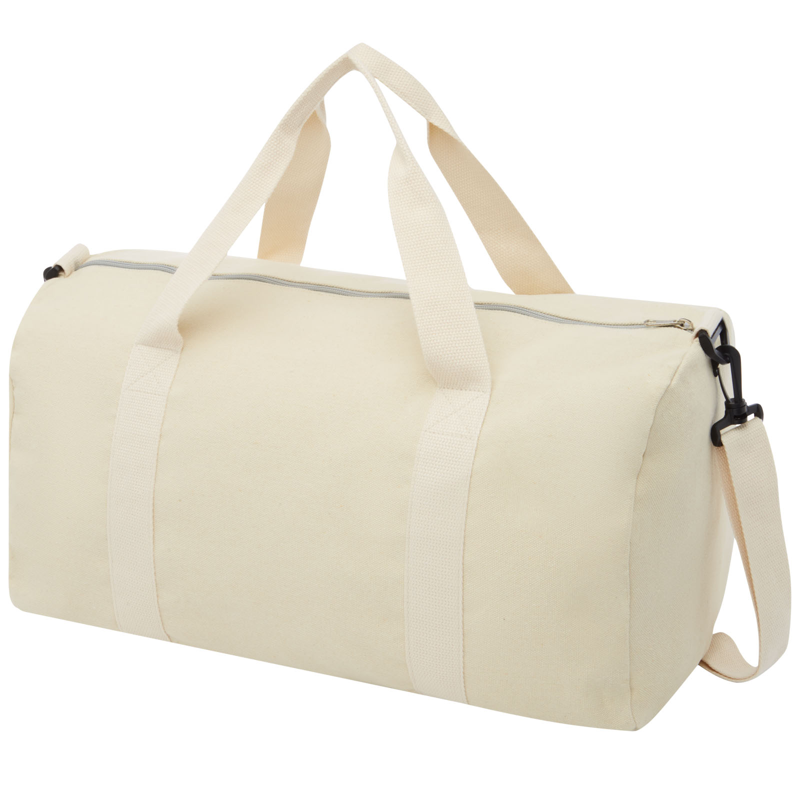 Pheebs 450 g/m² duffel bag van gerecycled katoen en polyester 24L bedrukken met logo