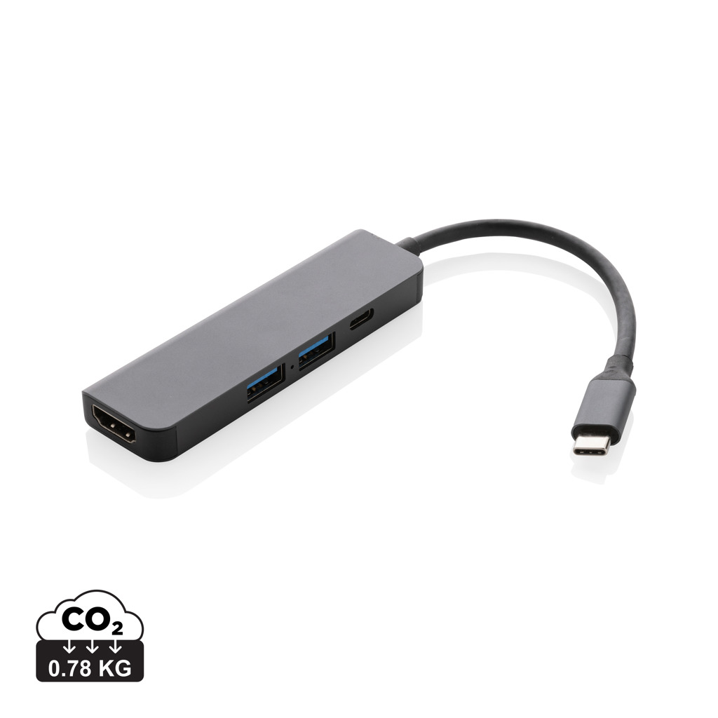 Kanan RCS gerecycled aluminium hub met HDMI input bedrukken met logo