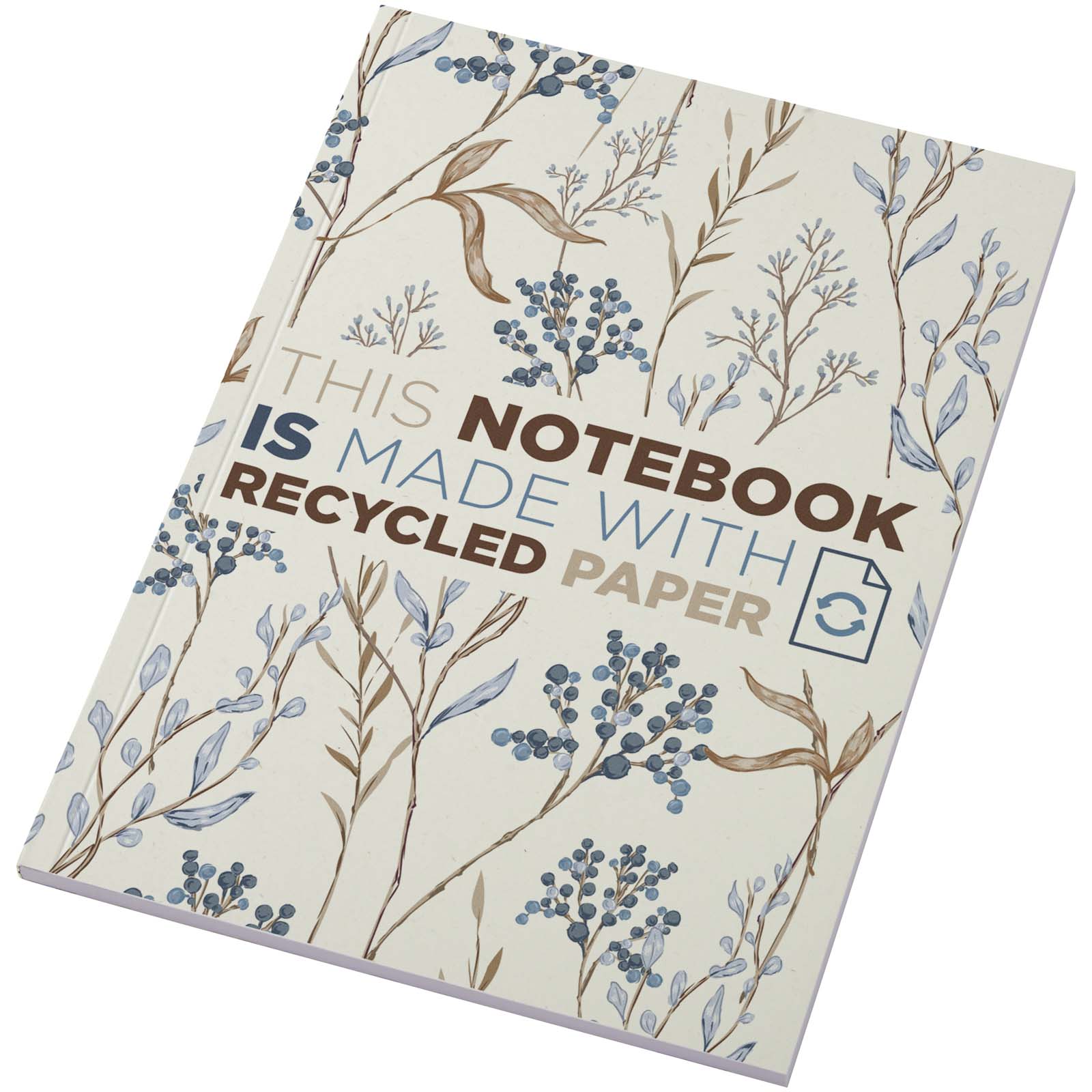 Novella Austen A5 gerecycled notitieboek met zachte cover, 50 vellen bedrukken met logo