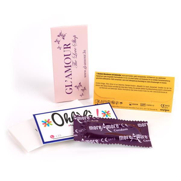 MoreAmore pocket condooms bedrukken met logo