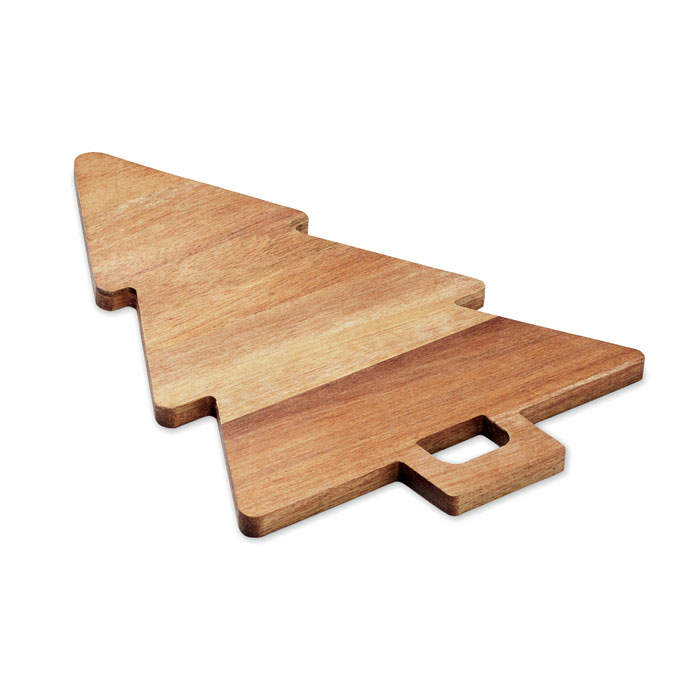 Acacia serveerplank kerstboom bedrukken met logo