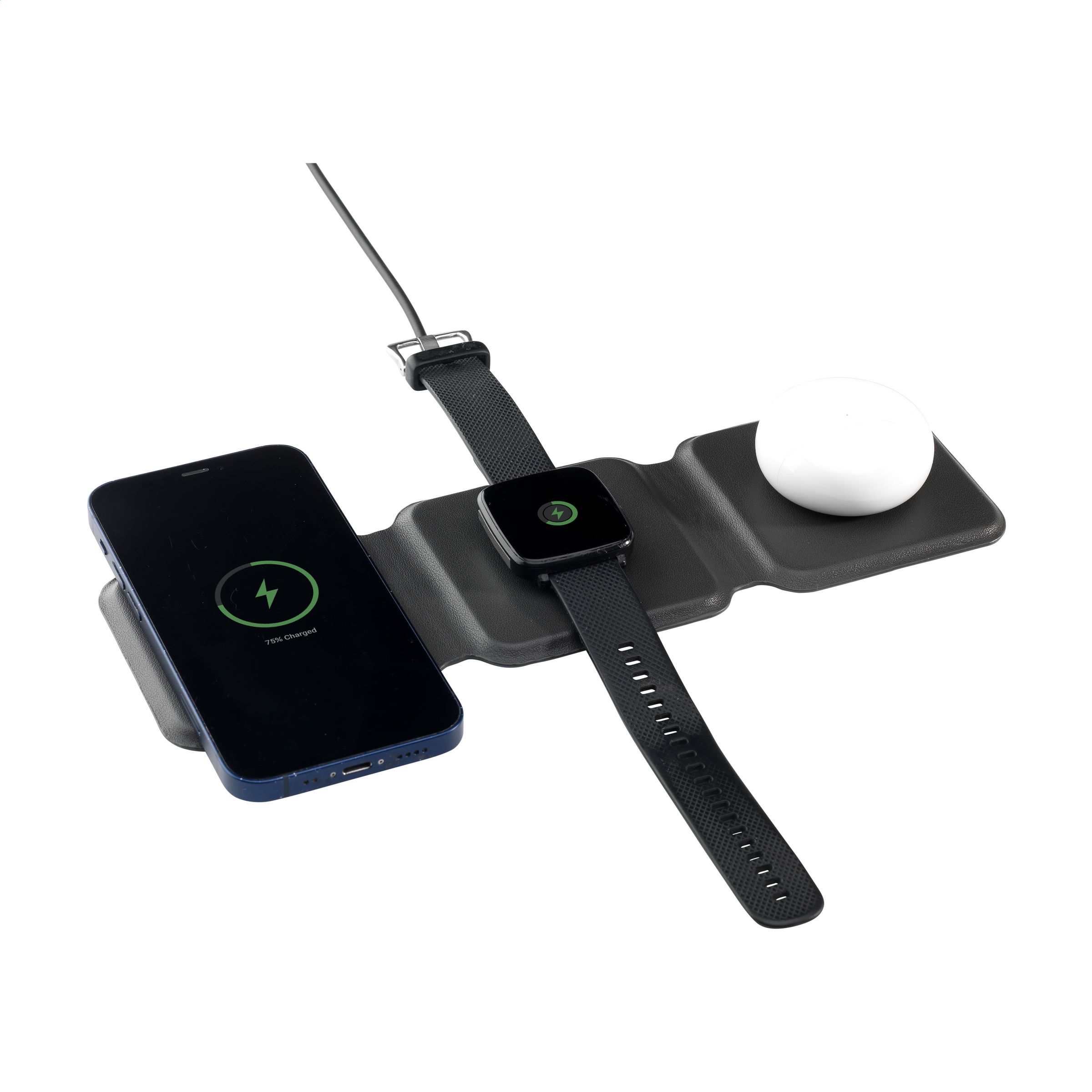 TriCharge RCS  Recycled PU Wireless Charger oplader bedrukken met logo