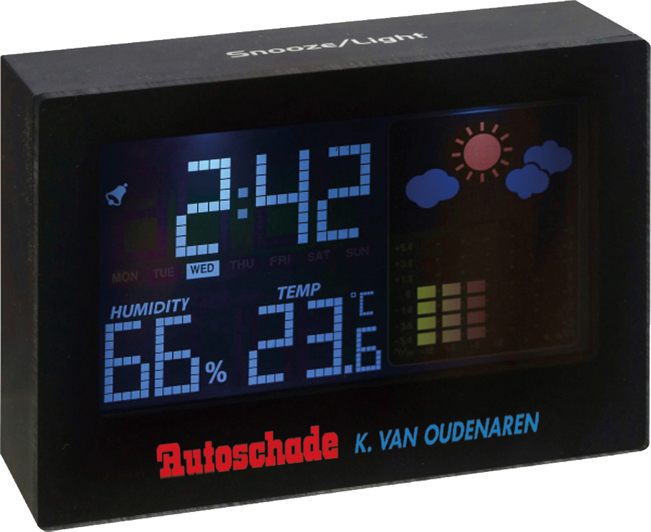 Digitaal weerstation bedrukken met logo