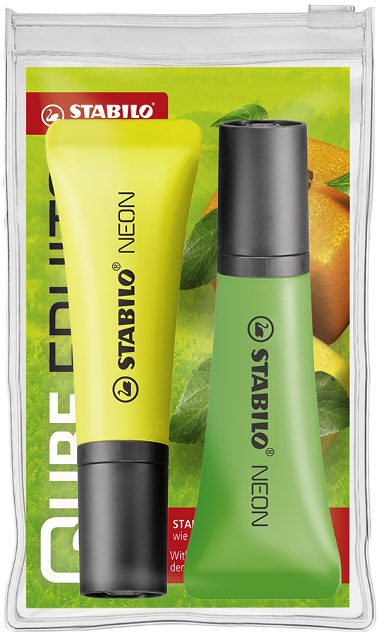 STABILO Neon wallet for 2 highlighter bedrukken met logo