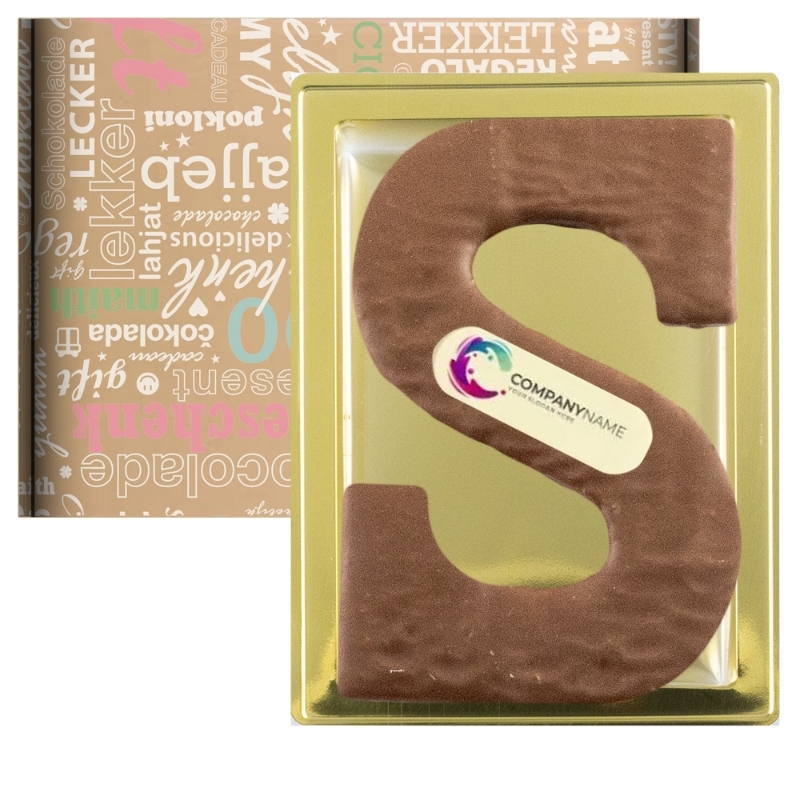 Spekletter melk met logo brievenbus cadeau (90 gram) bedrukken met logo
