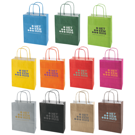 Papieren tas 240x120x310 mm gekleurde bedrukken met logo