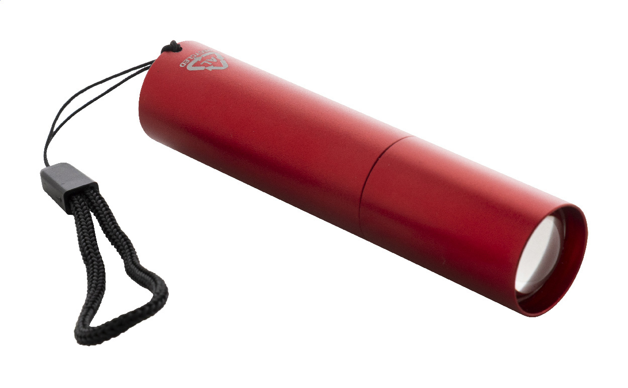 Chargelight Tone oplaadbare zaklamp van gerecycled aluminium bedrukken met logo