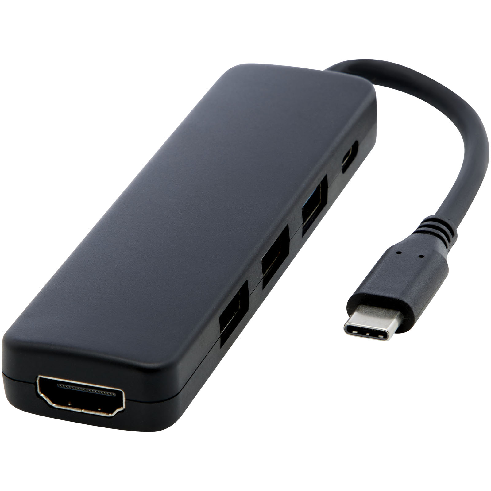 Loop RCS gerecyclede plastic multimedia-adapter USB 2.0-3.0 met HDMI-poort bedrukken met logo