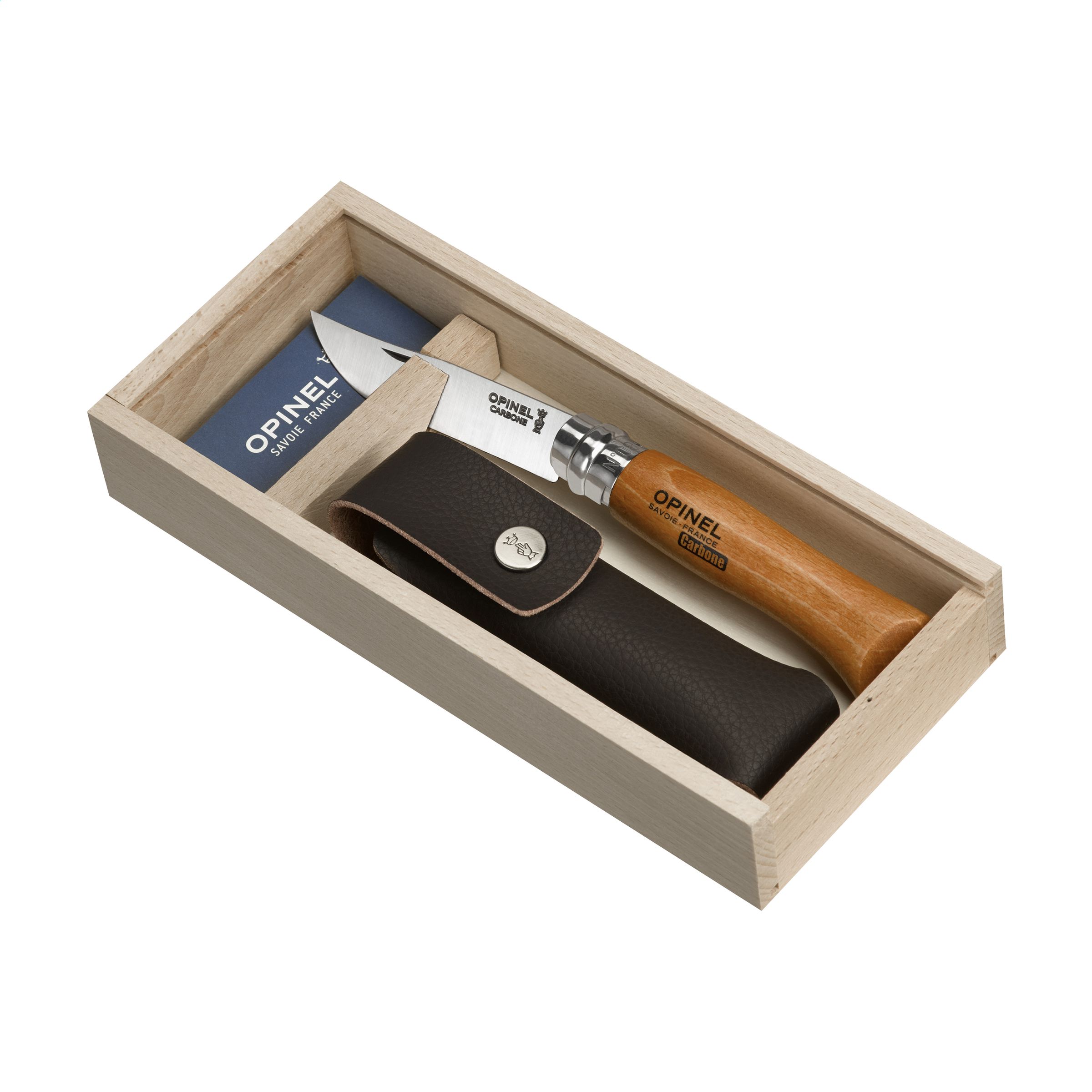 Opinel No 08 Carbon zakmes bedrukken met logo