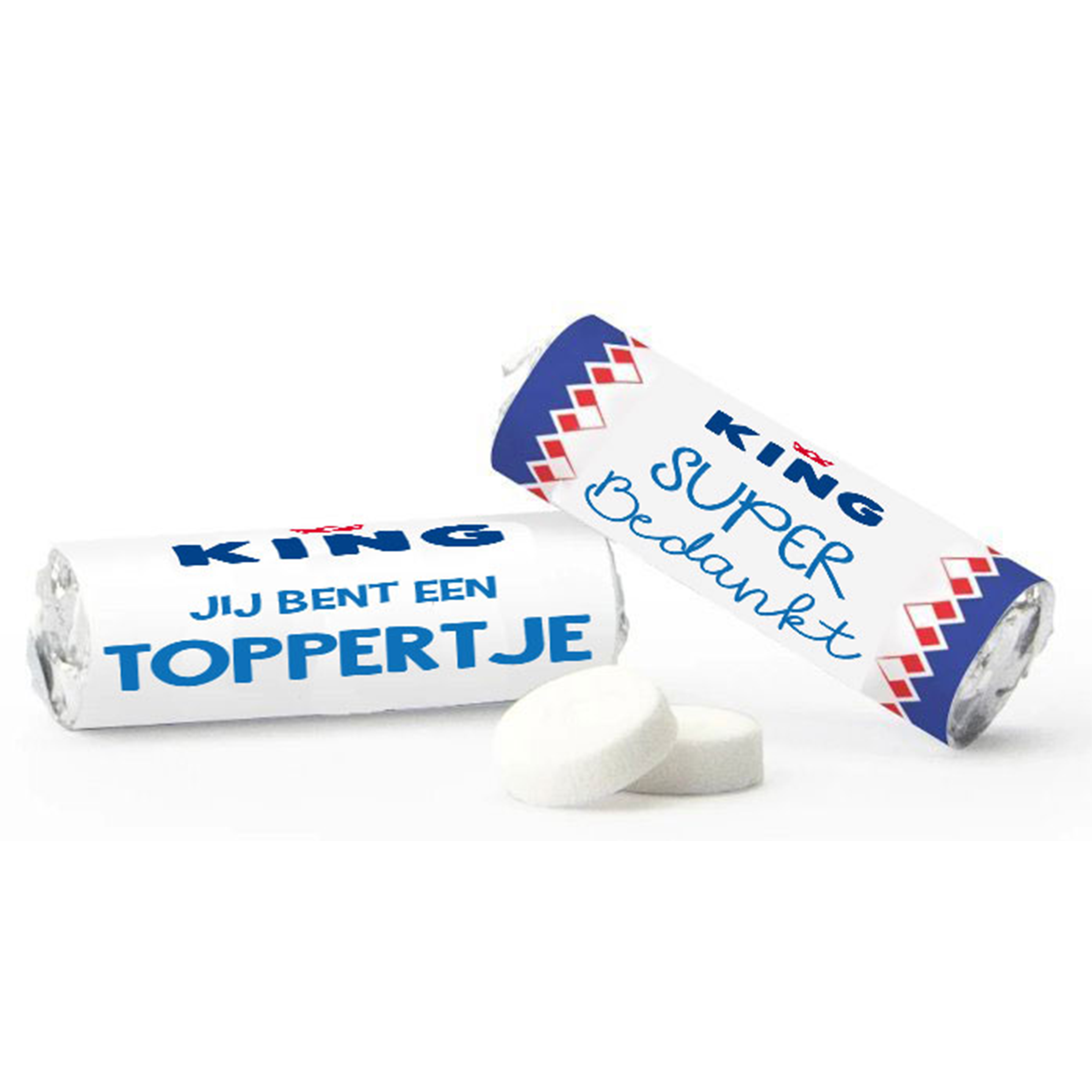 KING PEPERMUNT MINI-ROL 9 GR bedrukken met logo