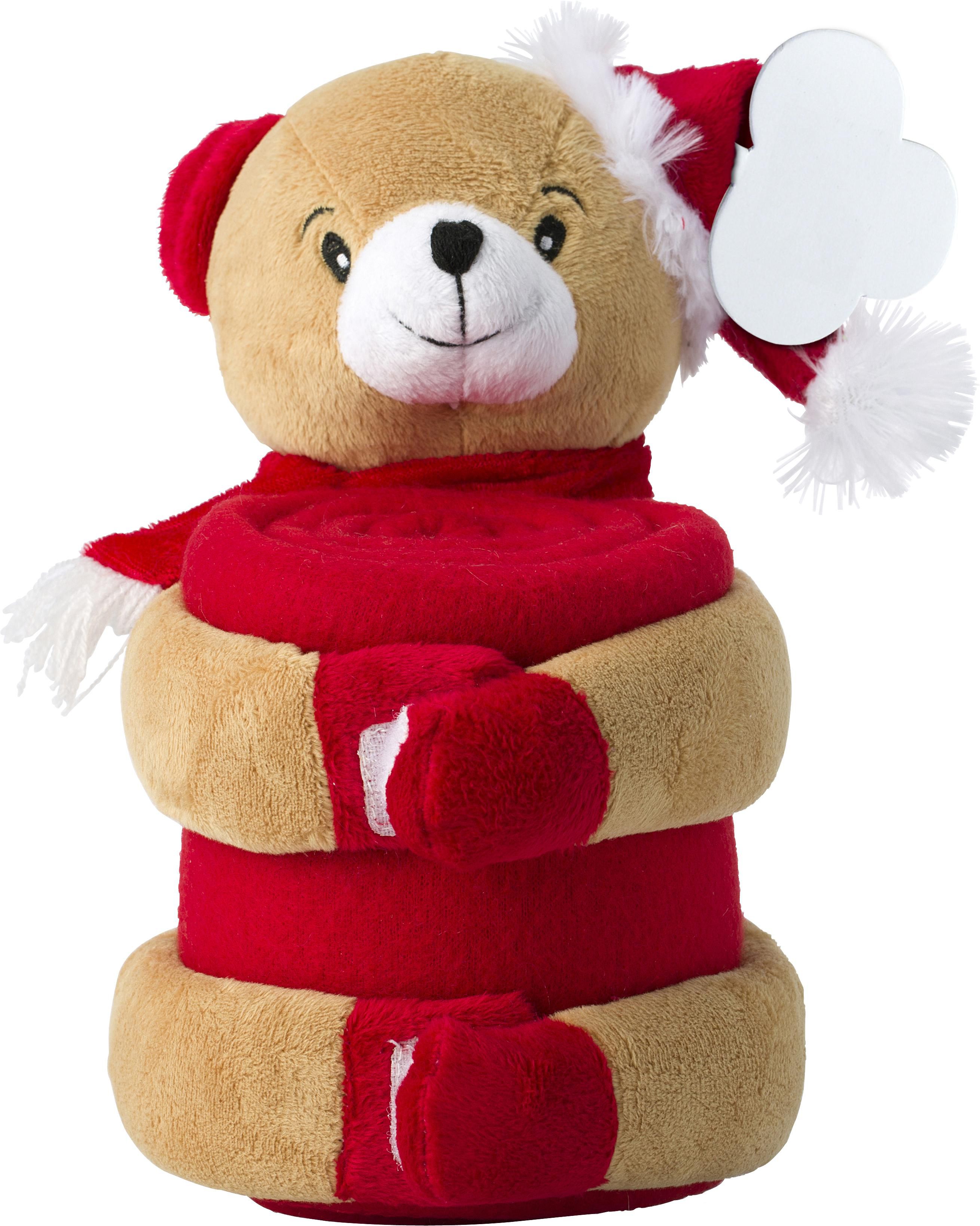 Kerstknuffel met deken Andrew bedrukken met logo