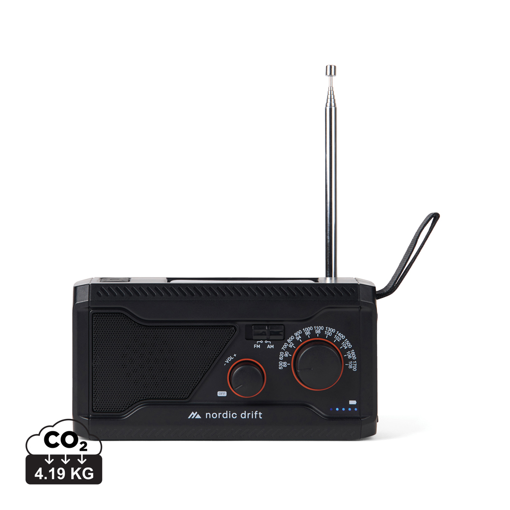 Nordic Drift Titan IPX4 multifunctionele radio 4000mAh bedrukken met logo