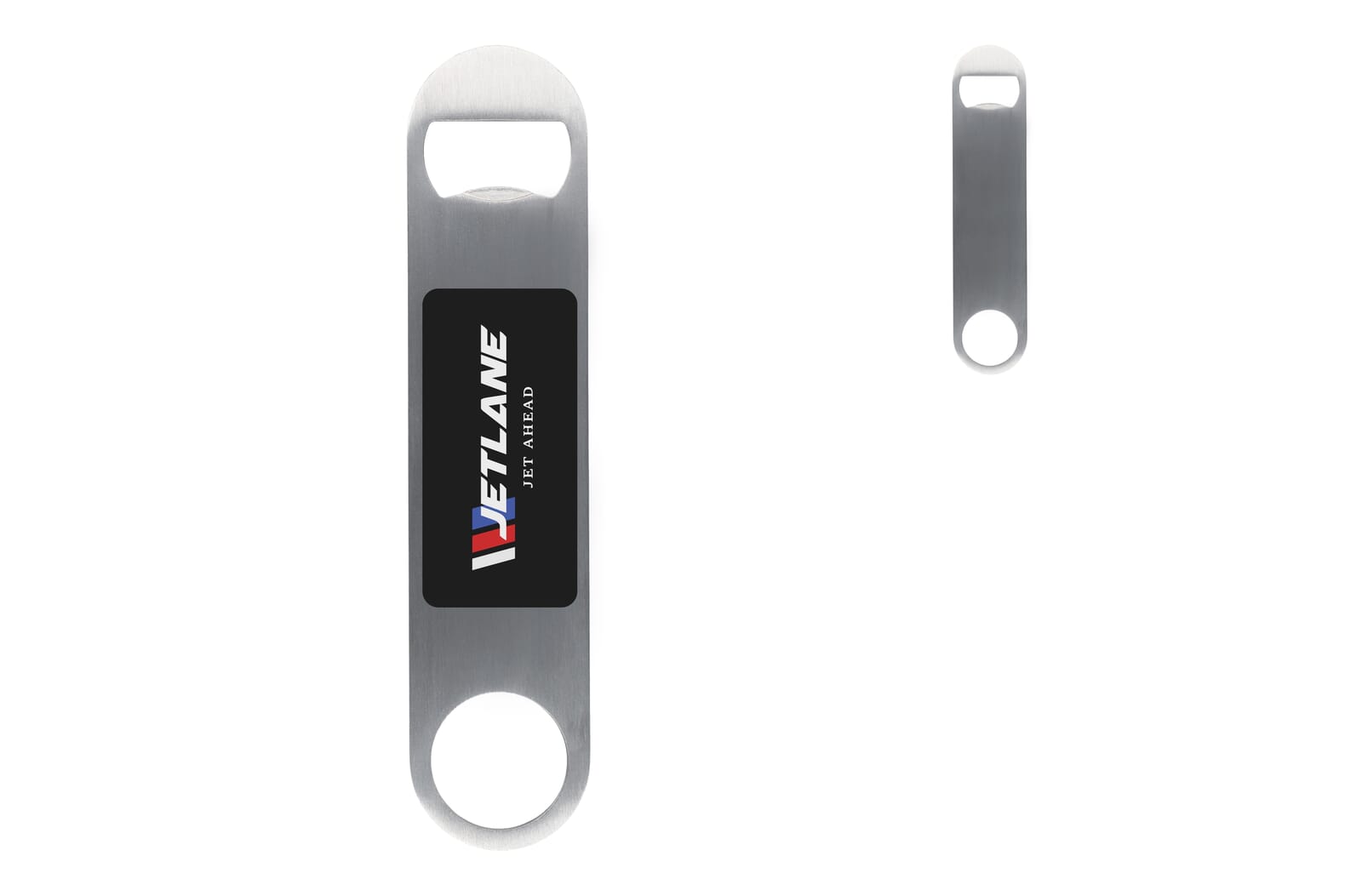 Flesopener van roestvrij staal bedrukken met logo