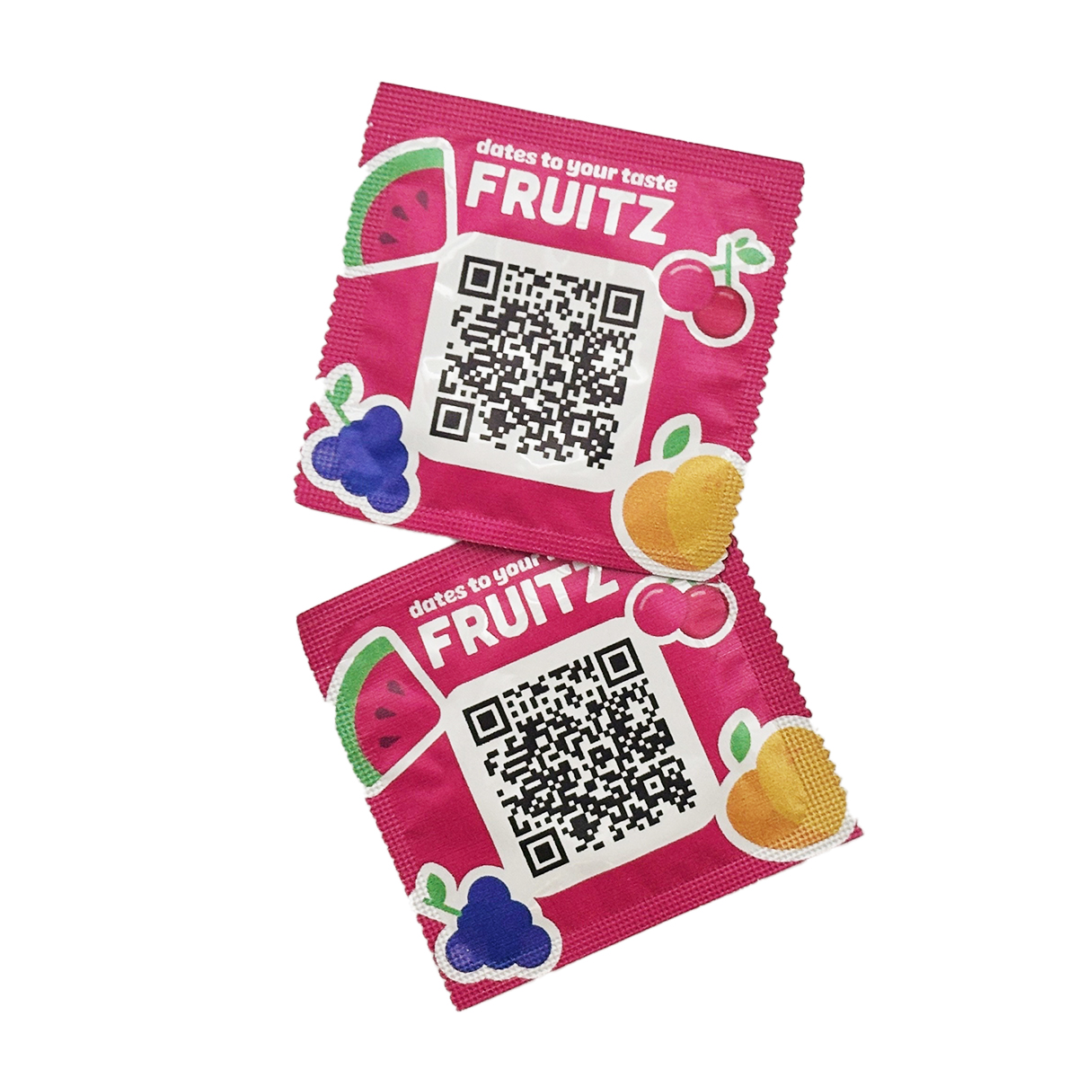 Condoom in folie (all-over) bedrukken met logo