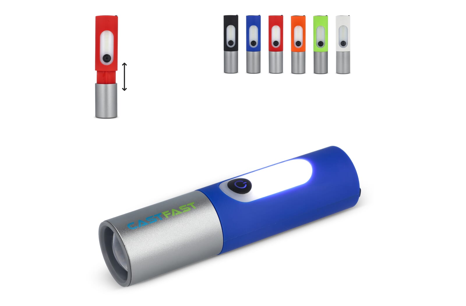 Oplaadbare 10W LED-zaklamp met zoomfunctie 300 lm bedrukken met logo