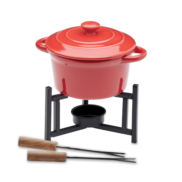 Keramische fondueset 300ml bedrukken met logo