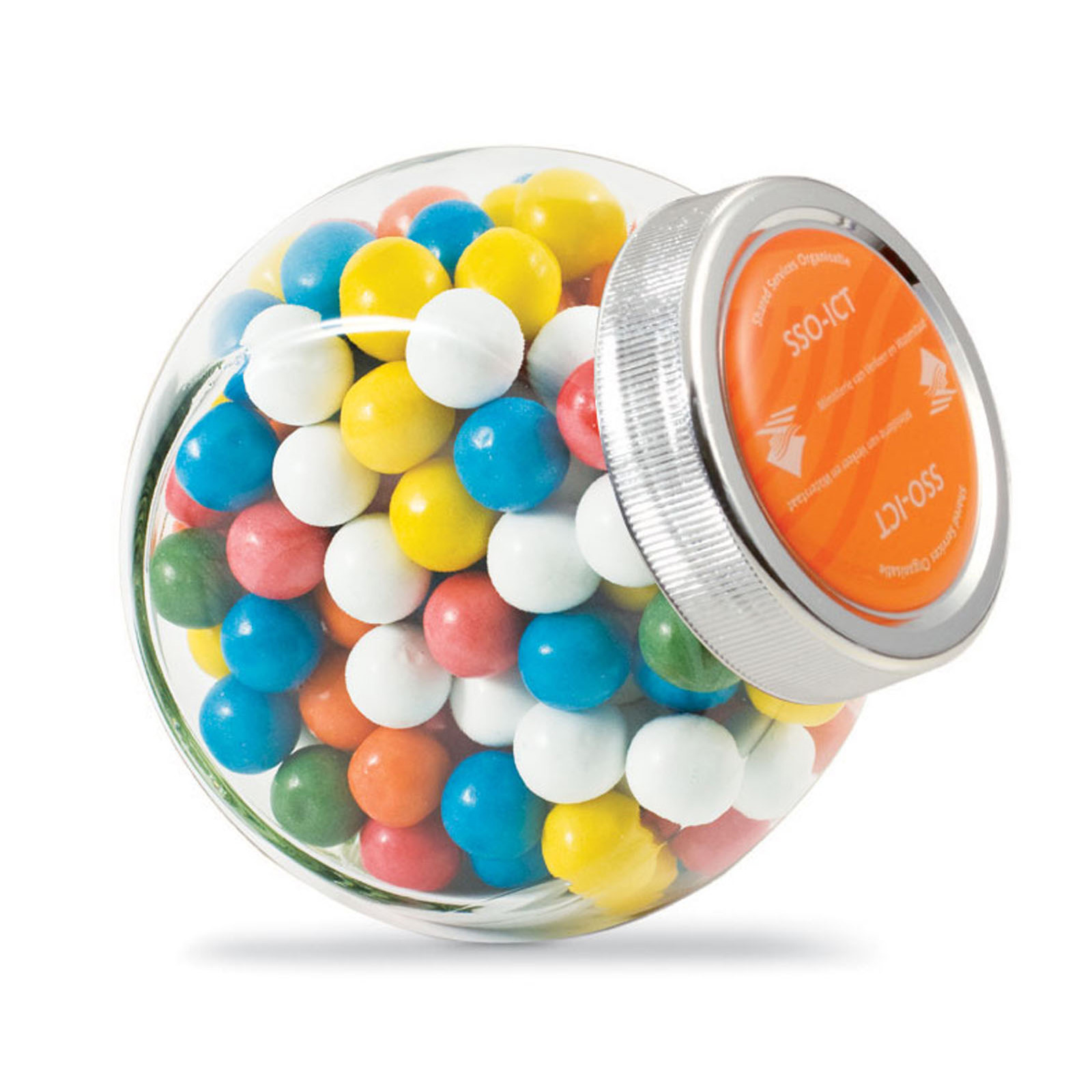 Kleine glazen pot 0,4 L bedrukken met logo