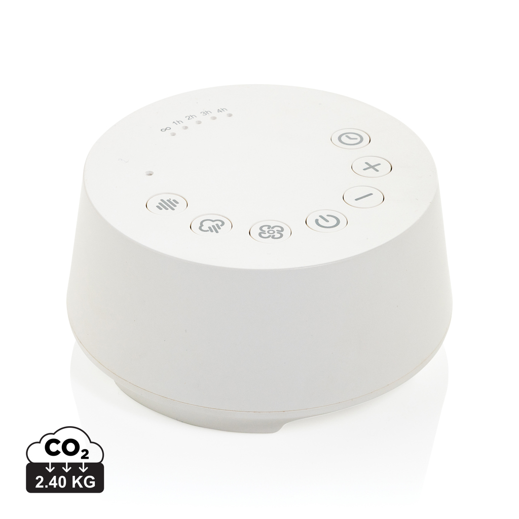 Flora RCS gerecycled kunststof white noise speaker bedrukken met logo